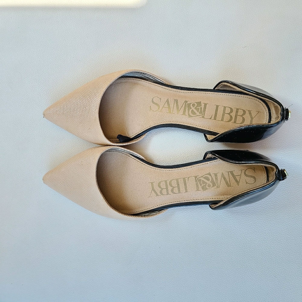 Sam & Libby D'Orsay pink and black flats